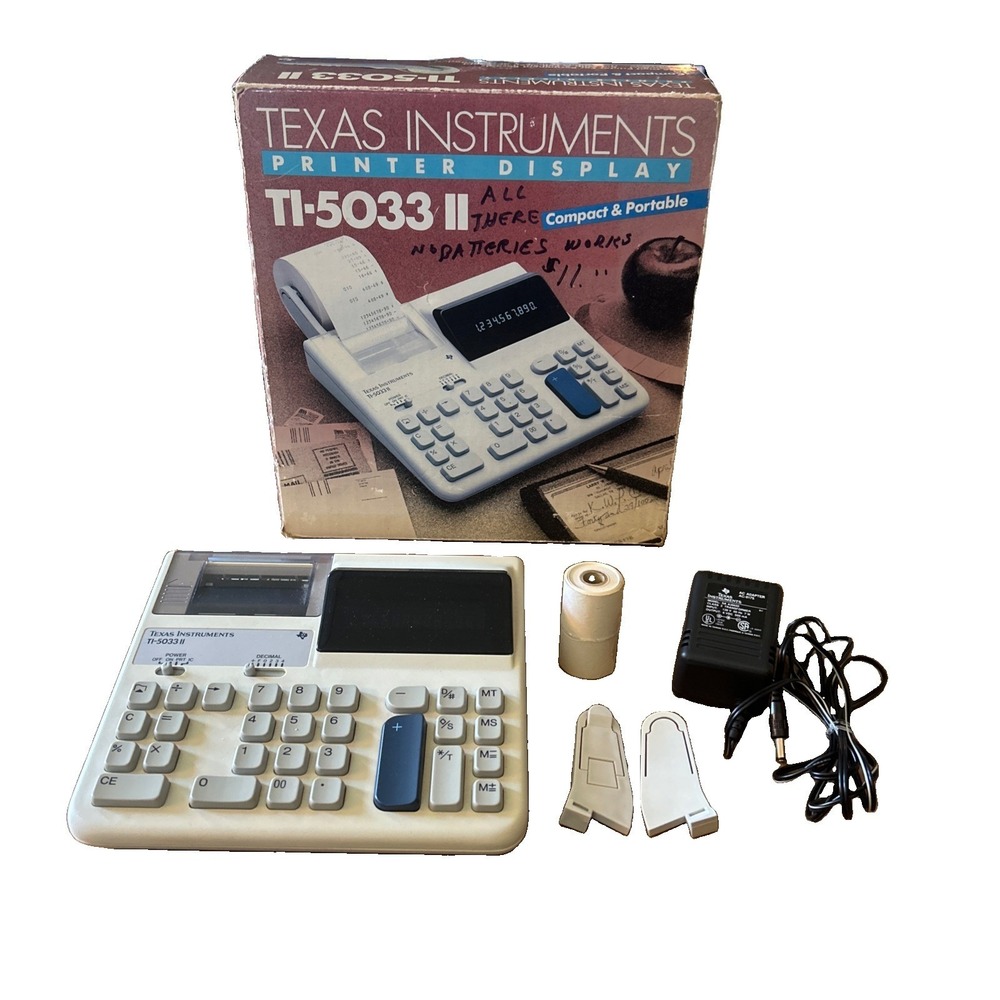 Vintage Texas Instruments TI-5033 II 10 Digit Printer Display Calculator CIB